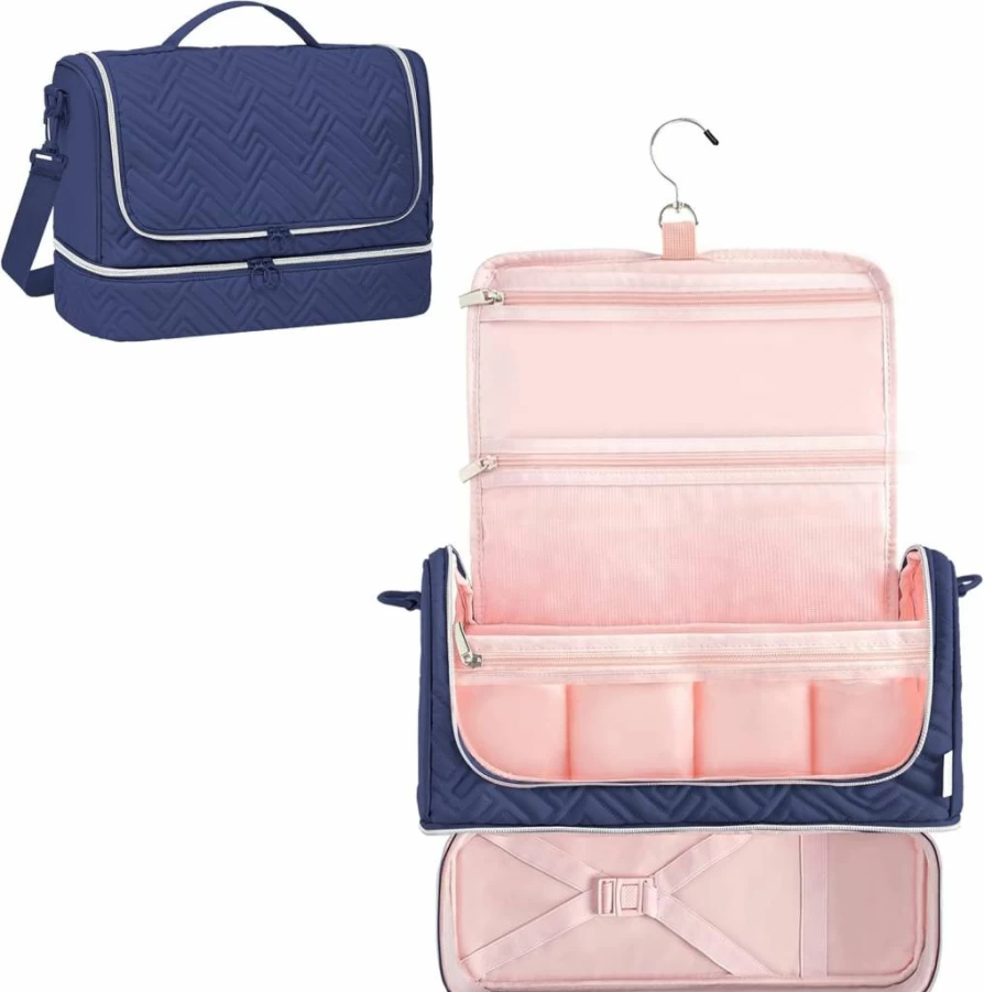 Leudes Large Blue Travel Carrying Case for Dyson Airwrap & Flexstyle – Hair Styler Organizer with Hanging Hook, Attachment Storage Bag