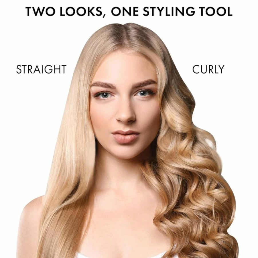 HOT TOOLS Pro Artist 2-in-1 Curling & Flat Iron Styler - 1 Inch Hair Wand for Curly & Straight Hair, Protect & Style Hot Iron