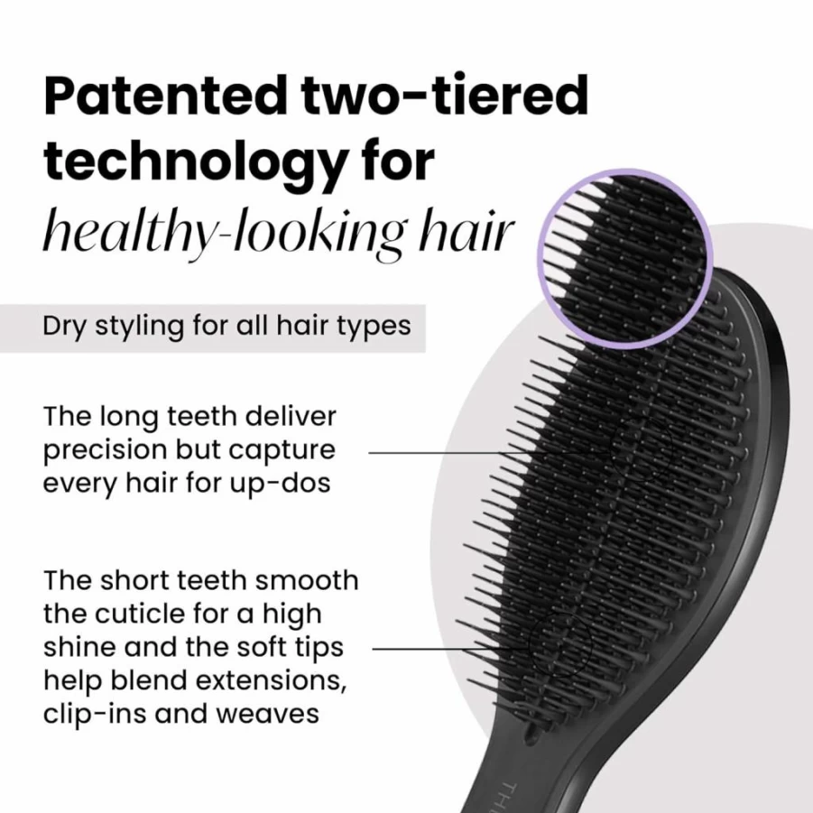 TANGLE TEEZER Sweet Pink Hair Brush for Dry Styling - Adds Volume, Texture & Shine, Detangles & Smooths Hair, Professional Styling Tool