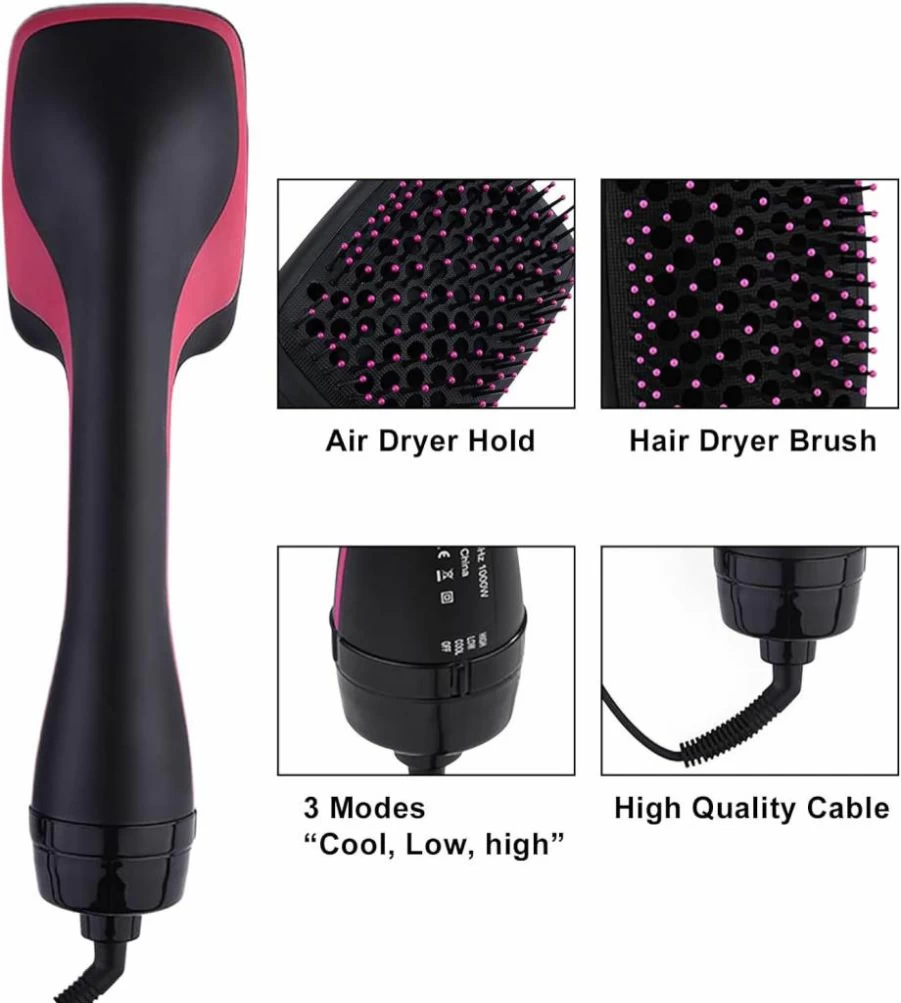 GEERYZHE 2-in-1 Hair Dryer Brush - Ionic Styling Tool for Faster Drying & Voluminous Blowouts