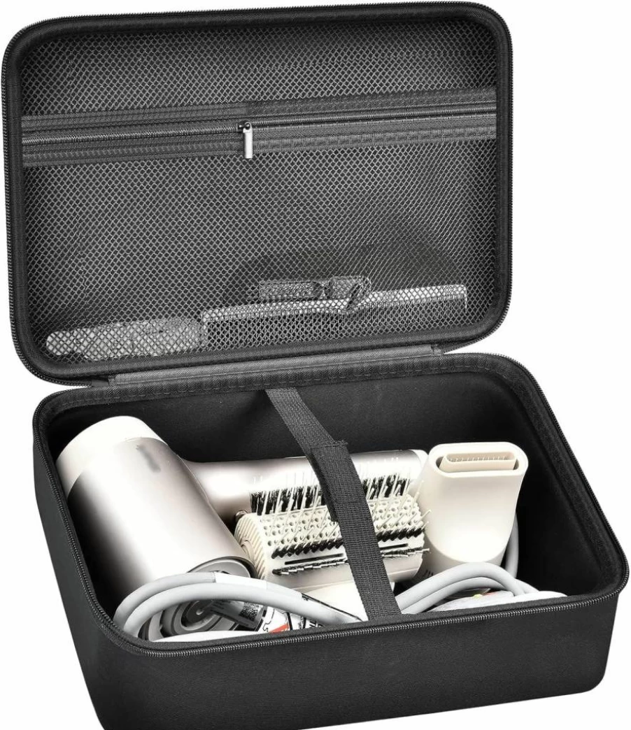 PAIYULE Universal Hair Dryer Storage Pouch for Dyson/Shark Flexstyle, Hyperair IQ 2-in-1 Concentrator & Styler Attachments, Travel Case for Hair Dryer Accessories, Black