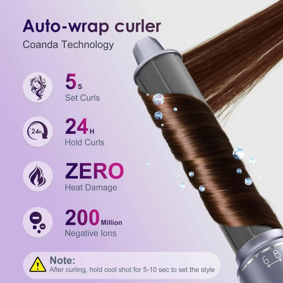Wofdovolve 5-in-1 Hair Styler: Ionic Hair Dryer, Curling Iron, Straightener, Hot Comb & Rollers for Women & Girls - Professional Salon Tools for All Hair Types