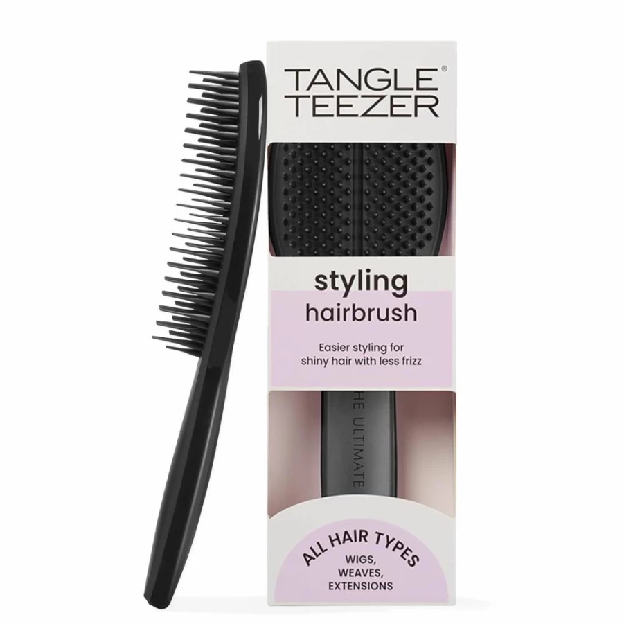 TANGLE TEEZER Ultimate Styler Hair Brush for Dry Styling - Adds Volume, Texture & Shine, Detangles & Smooths, Jet Black