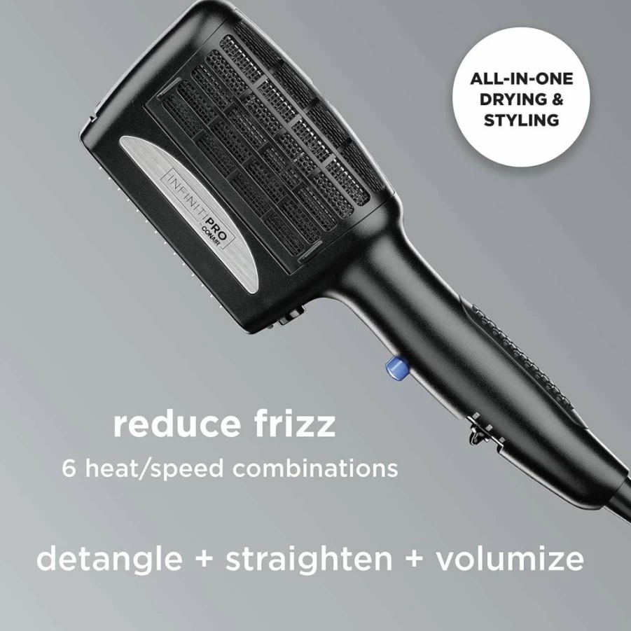 Conair Infinitipro 1875W Ceramic Hair Dryer with 3 Styling Attachments for Fast Drying & Shine
