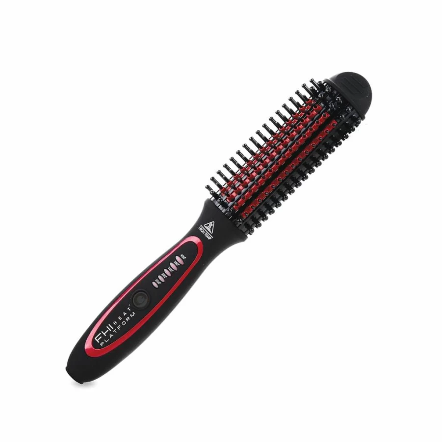 FHI Heat Tourmaline Ceramic Thermal Styling Brush - Smoothing, Volumizing & Curling Hair Tool for Frizz-Free Results