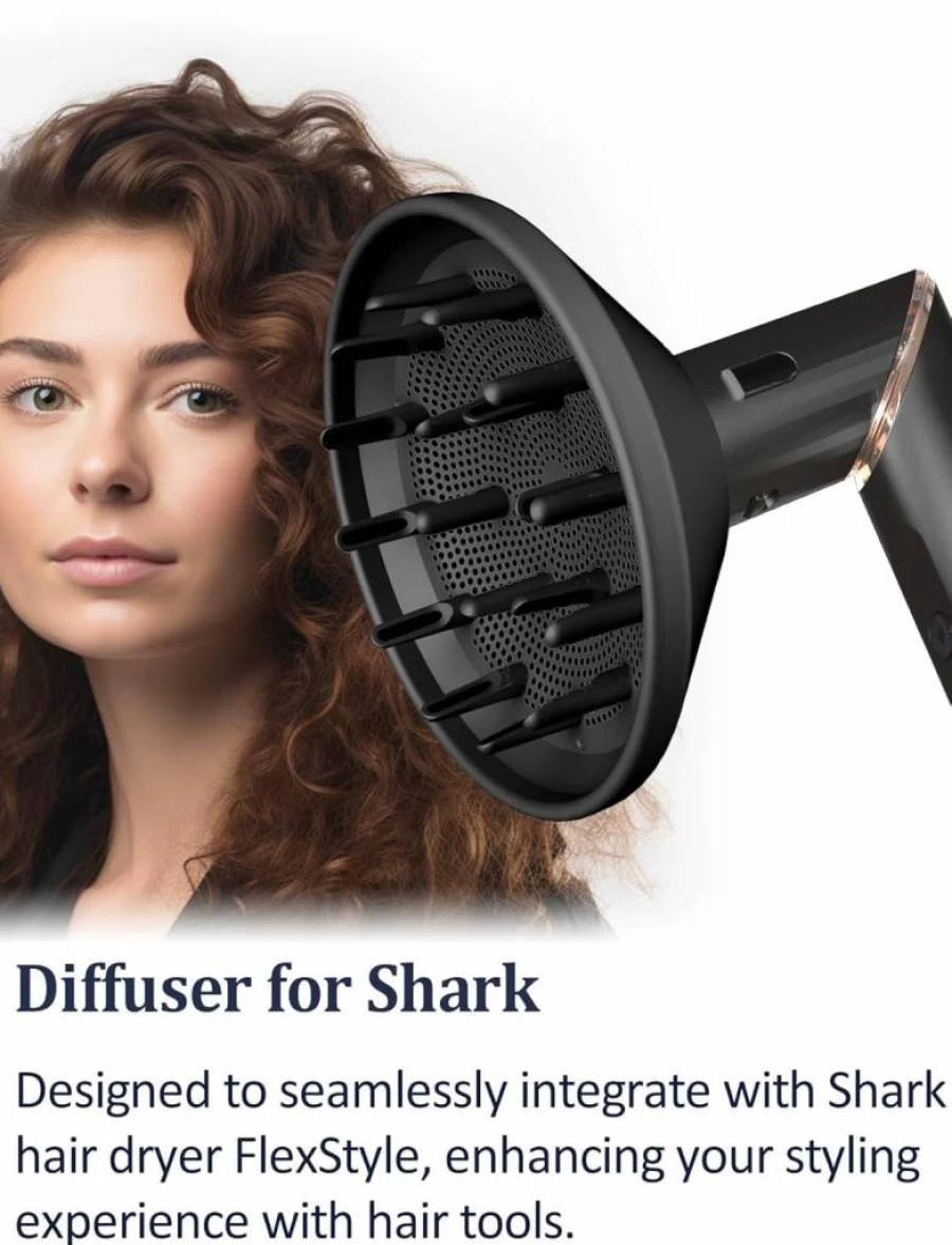 Nekuma Diffuser Attachment for Shark FlexStyle – Curl Enhancing Hair Styling Tool for Wavy, Curly, Coily Hair – Black Hair Dryer Accessory for FlexStyle Styler