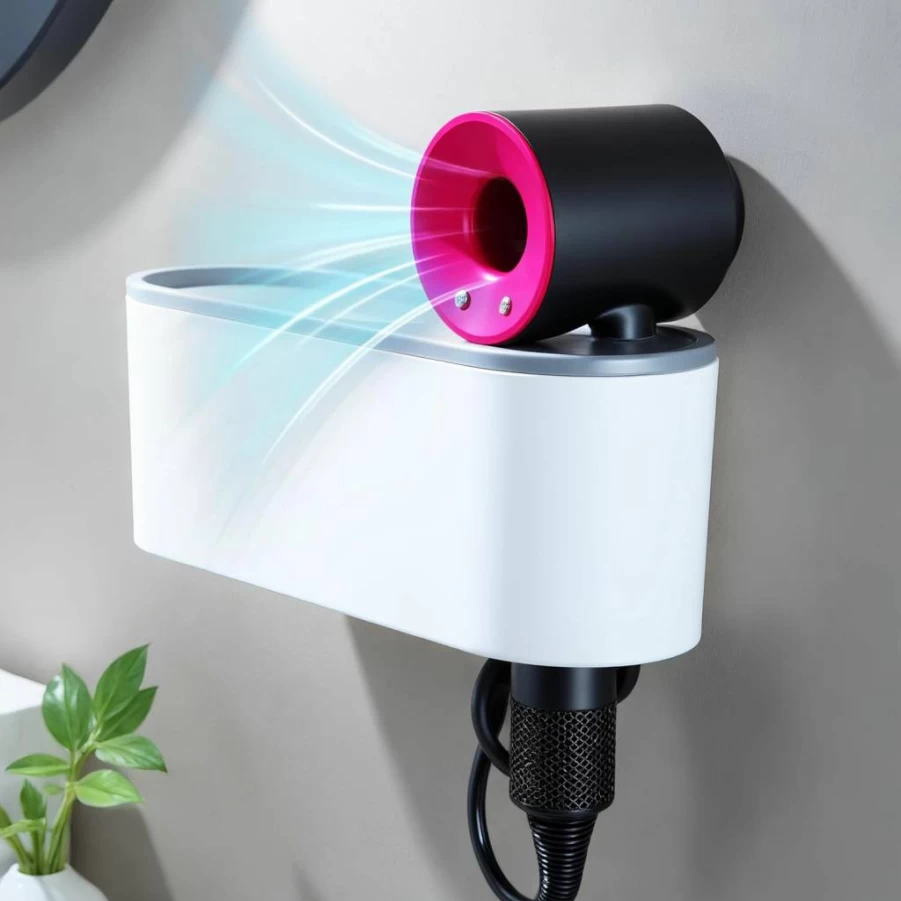 YIGII Metal Wall Mount Hair Tool Organizer - Blow Dryer Holder for Hair Straightener, Curling Iron, Electric Shaver & Styling Tools, Bathroom Storage Solution