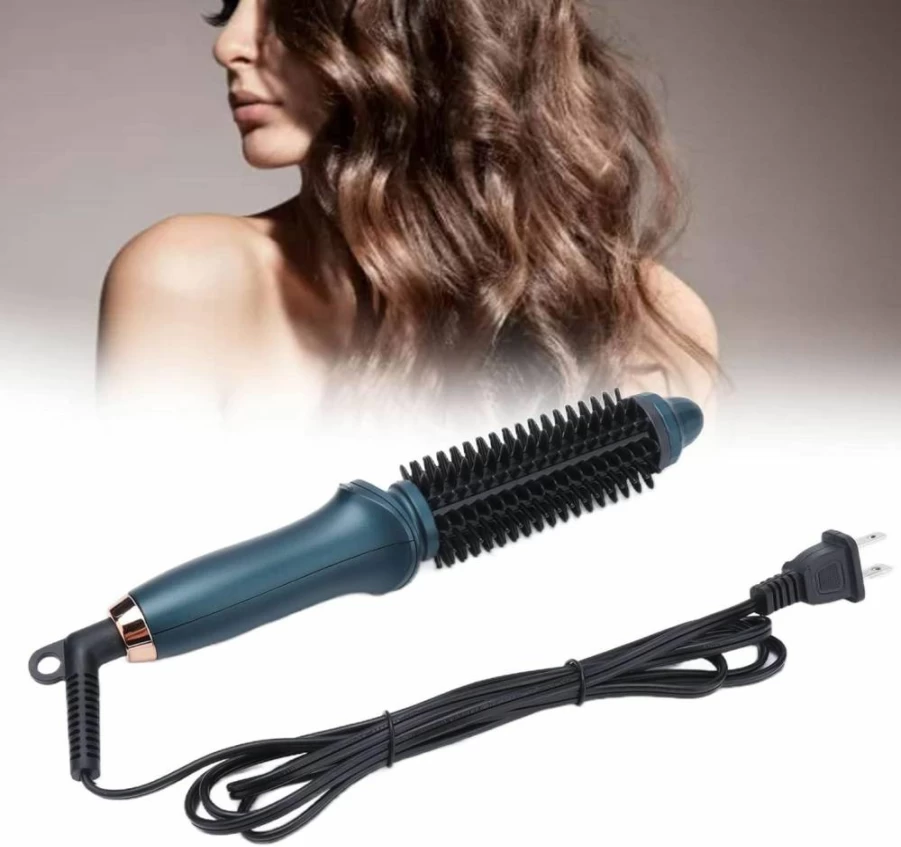 Gsyle 2-in-1 Thermal Curling Brush & Straightener - Fast Heating Styling Iron for Travel-Friendly Curls & Smooth Hair
