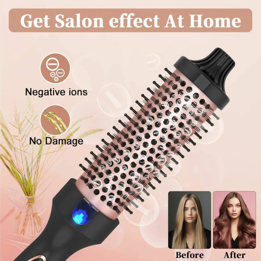 Hywestger 1.5 Inch Ceramic Tourmaline Curling Iron - Dual Voltage Travel Hair Styler with Digital Display, Ionic Technology for Medium to Long Hair (Black & Gold)