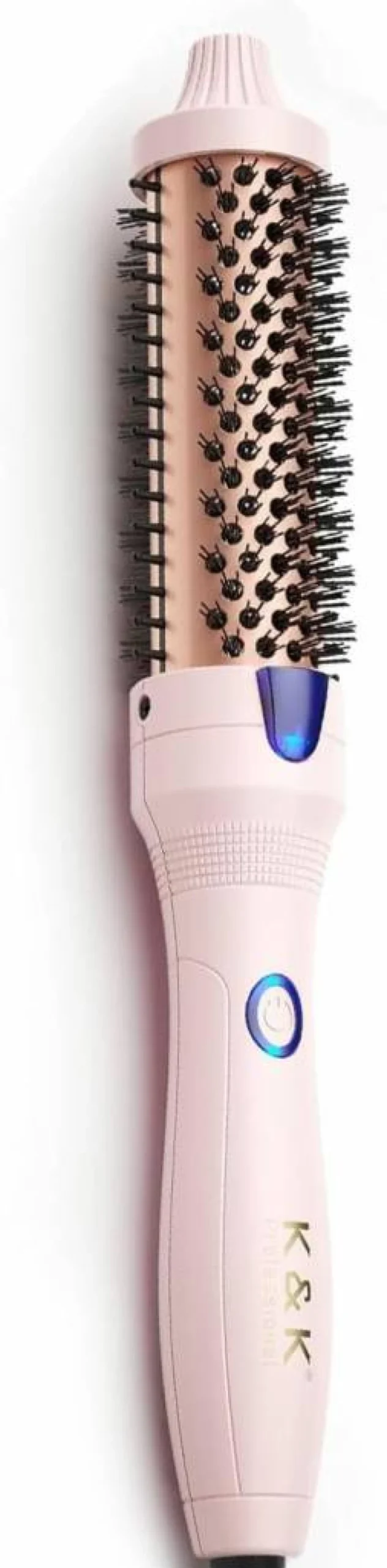 K&K 1.25 Inch Tourmaline Ionic Hot Brush Hair Curler for Long Hair - Dual Voltage Heated Styler for Loose & Voluminous Curls