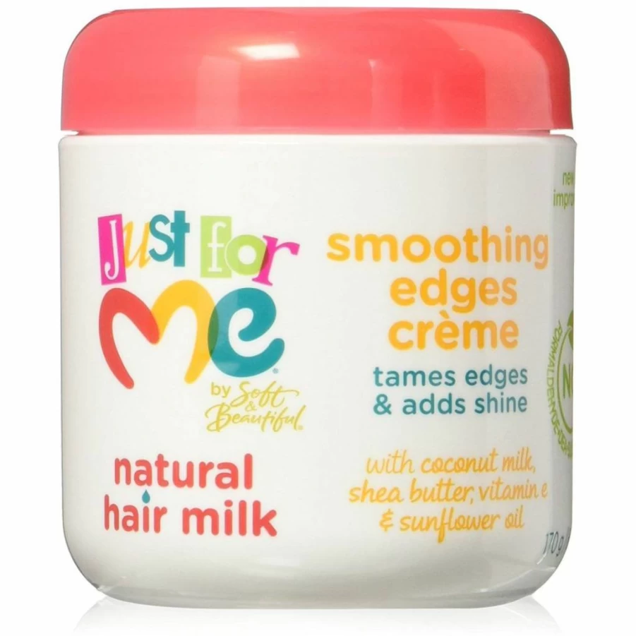 Just For Me Smoothing Edges Creme Hair Styler - 6 oz Hair Milk for Frizz Control & Styling