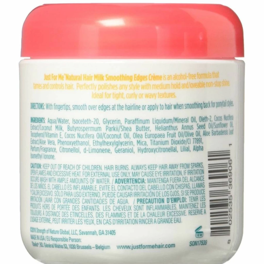Just For Me Smoothing Edges Creme Hair Styler - 6 oz Hair Milk for Frizz Control & Styling