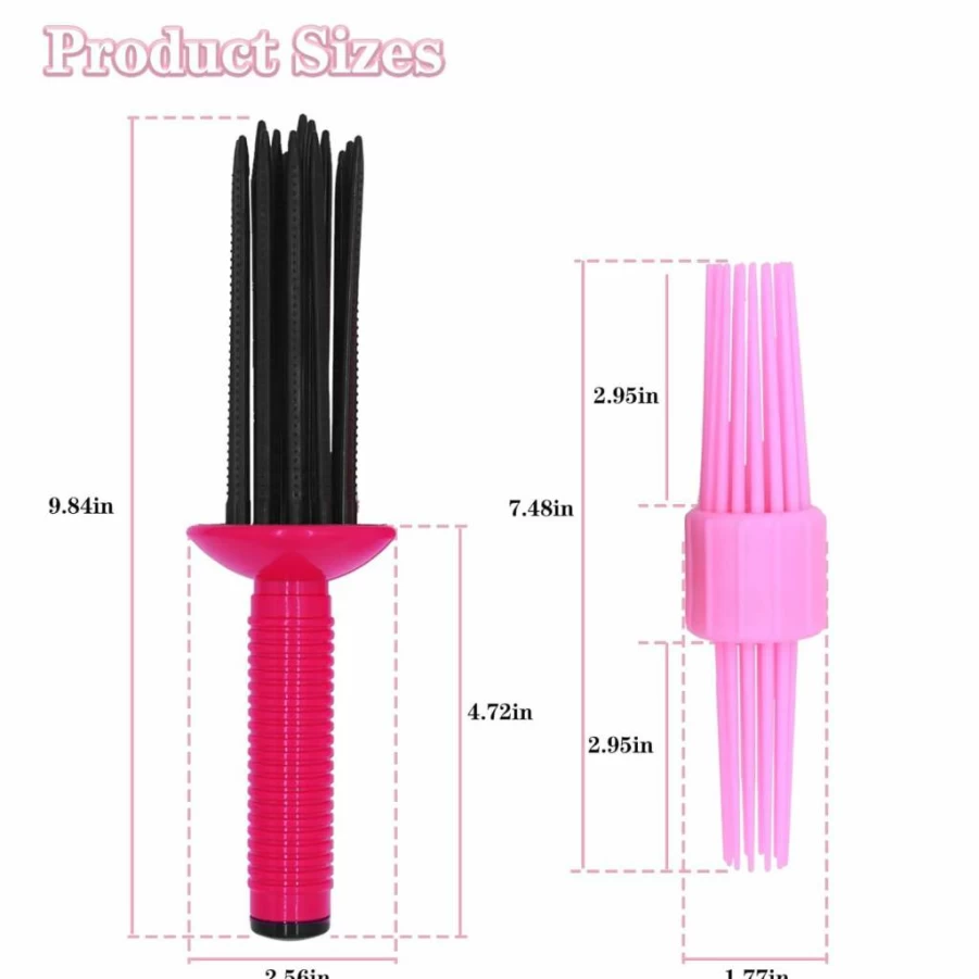 HAIOLORPRO 2Pcs Hair Curling Roll Comb Set with 3 Sizes for Curly Hair Styling - Perfect for Casual & Special Occasions