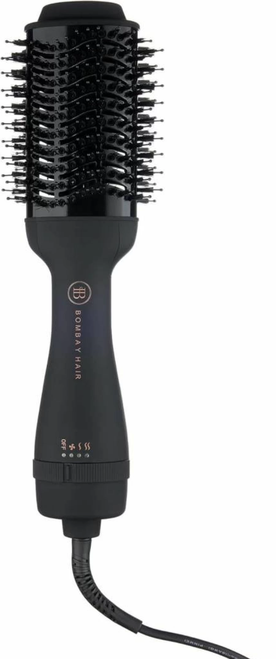 BOMBAY HAIR Lightweight Ceramic Hair Dryer Brush - Styler, Volumizer & Straightener for Salon Results, Black Nylon Bristles