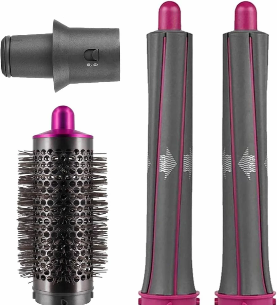 Dxyue Hair Curling Barrel Volumizing Brush Attachment for Dyson Airwrap Styler & Hair Dryer - Convert to Styling Tool with Adapter