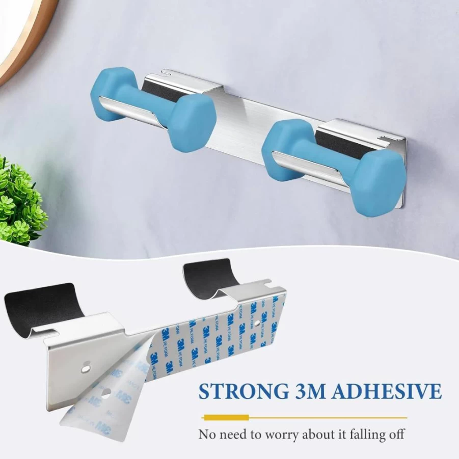 LOXSUN Stainless Steel Curling Iron Holder Wall Mount - Self Adhesive Hair Tool Organizer for Straightener, Hot Iron Storage, Bathroom & Vanity (Silver)
