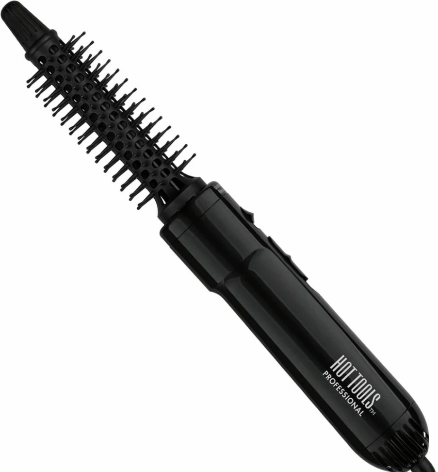 HOT TOOLS Professional 1-Inch Hot Air Styling Brush for Curling, Styling & Touch-Ups - Black