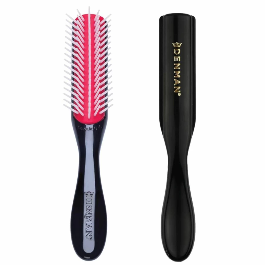Denman D14 Mini Curl Defining Brush - 5 Row Detangling Styler for Curly Hair, Sleek Blow Drying & Enhanced Curl Definition