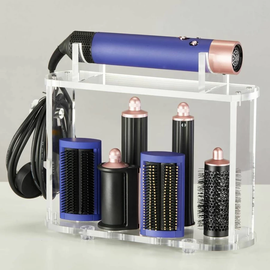 LifeLAZA Acrylic Storage Stand for Dyson Airwrap Styler & Accessories – Countertop Organizer Rack for Airwrap Attachments