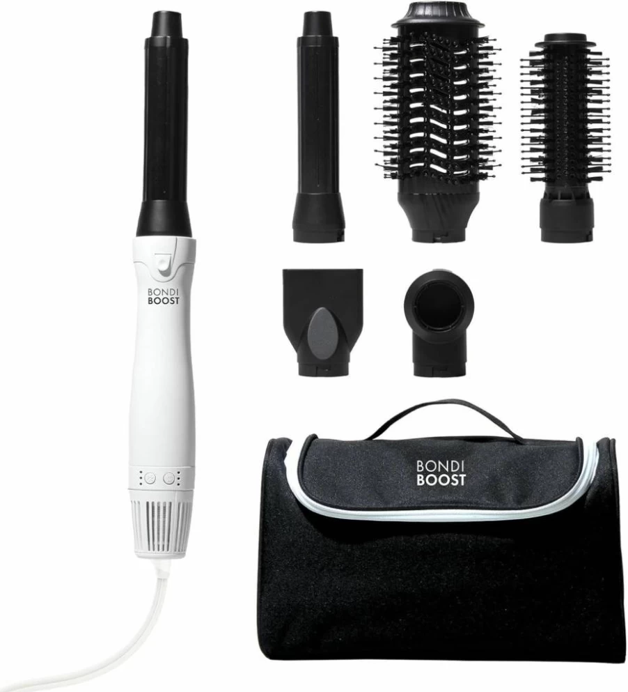 BONDIBOOST Everlast Airstyler System - 6-in-1 Hair Dryer Brush with Curlers, Round Brushes & Attachments for All Hair Types, Adjustable Heat & Airflow Settings for Wet to Dry Styling