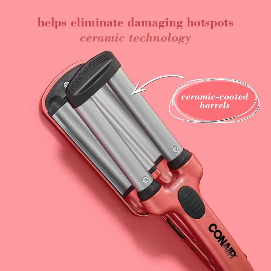 Conair Mini Waver Travel Hair Styler - Portable Curling Iron for On-The-Go Waves & Quick Styling