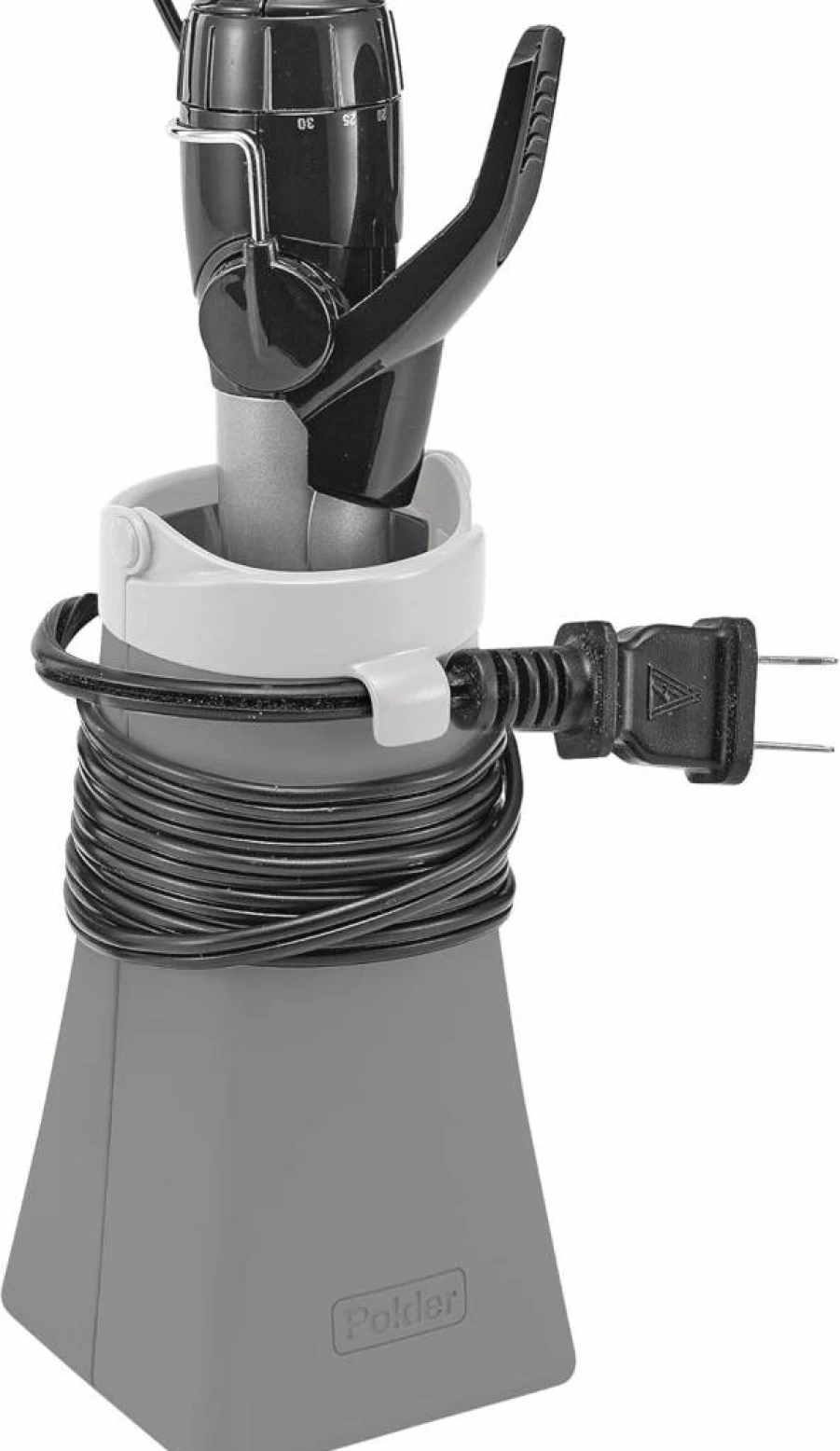 Polder Silicone Hot Tool Holder for Hair Care, Heat Resistant Gray Organizer 10.75 x 2.75 Inches, 2-in-1 Design for Styling Tools