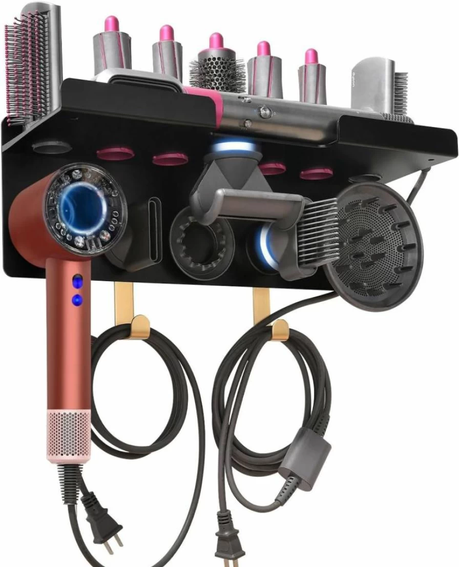 UEMUSI 2-in-1 Dyson Airwrap & Supersonic Hair Dryer Wall Mount Holder – Organizer and Stand for Dyson Styler Accessories