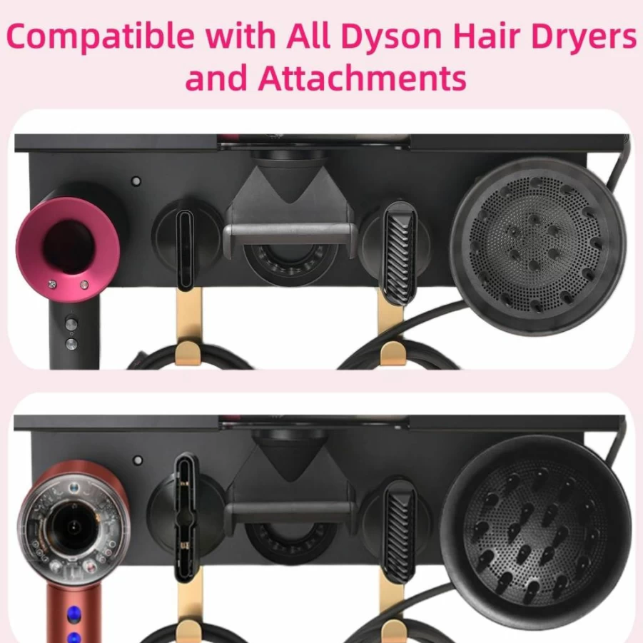 UEMUSI 2-in-1 Dyson Airwrap & Supersonic Hair Dryer Wall Mount Holder – Organizer and Stand for Dyson Styler Accessories