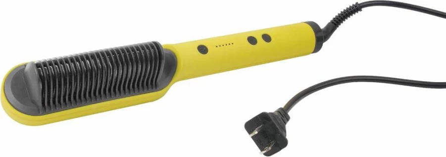 FIVECATCH Ceramic Straightening Brush - Professional Hair Styler with Soft Bristles & Large Barrel for Smooth Salon Finish