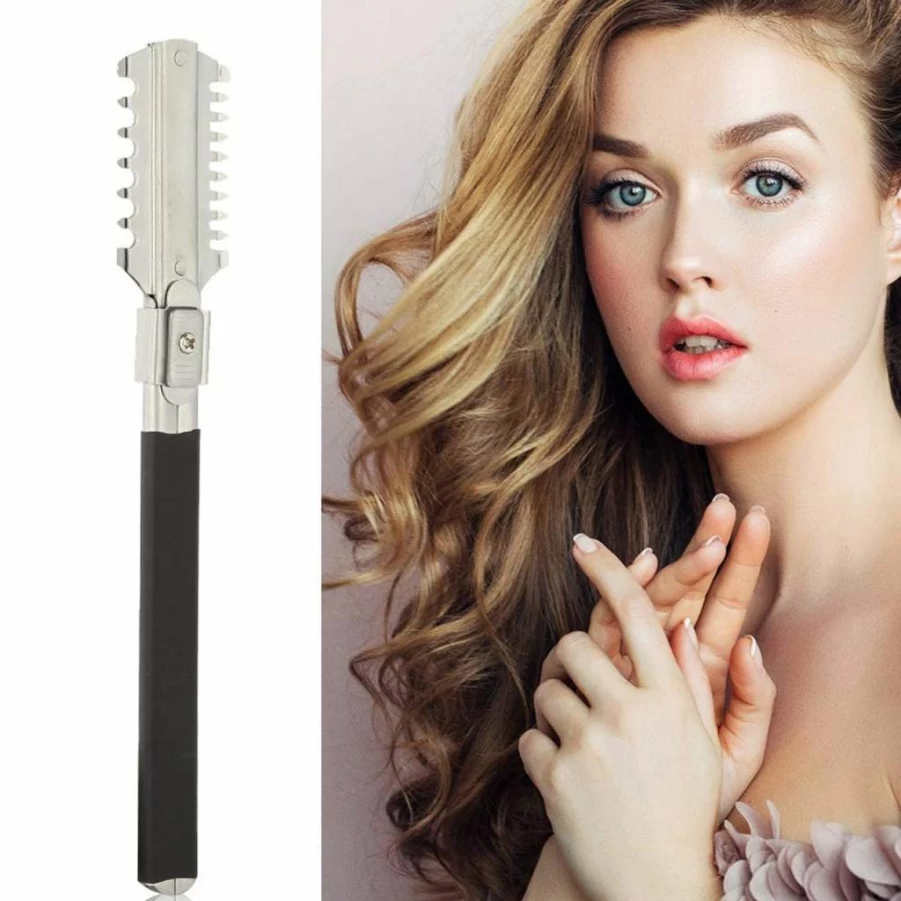 YUYTE Tinkle Hair Cutter Comb - Double Blades Manual Hair Trimmer for Split Ends, Styling & Thinning, Professional Barber Comb for Precision Haircuts