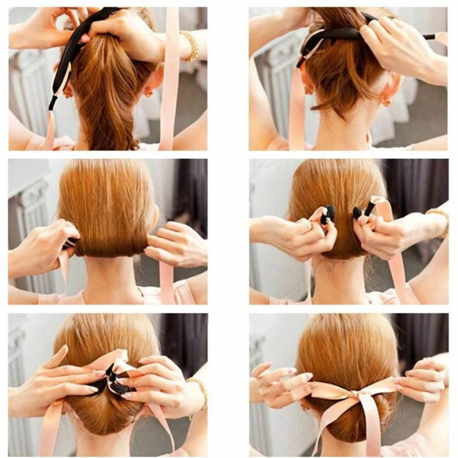 4Pcs Ruihfas French Twist Bun Maker Set - Elegant Hair Styler, Updo Chignon Former, Ponytail Holder, Hair Roll Rings for Women, Styling Tool Accessories