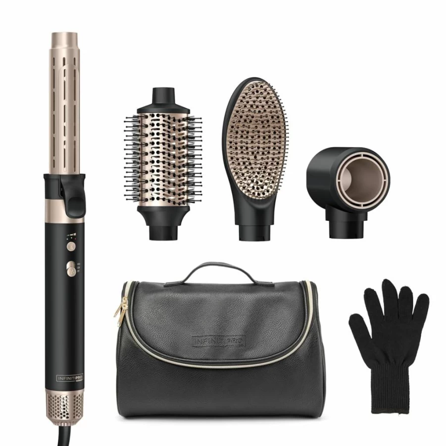Conair Infinitipro Digitalaire Multi Hair Styler - 4 Attachments for Curls, Waves & Volume with Storage Bag, Black (Amazon Exclusive)