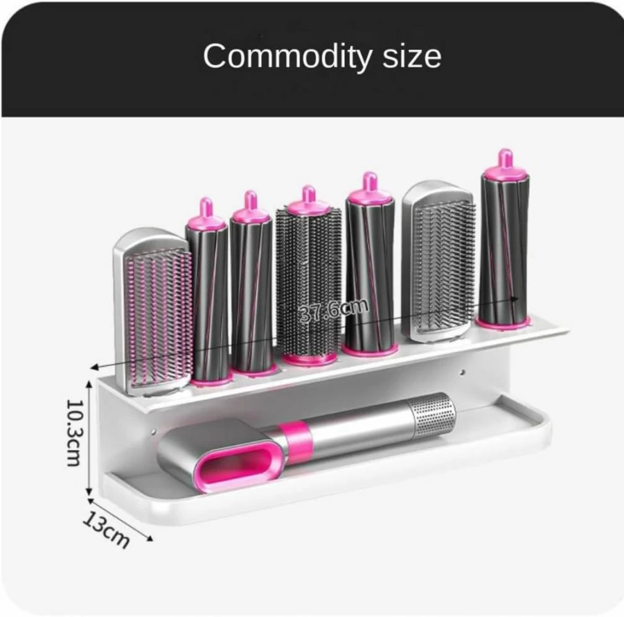 Lumclaw Wall-Mounted Storage Rack for Dyson Airwrap & Hair Tools – Organizer Stand for Hair Curler, Styler, and Accessories
