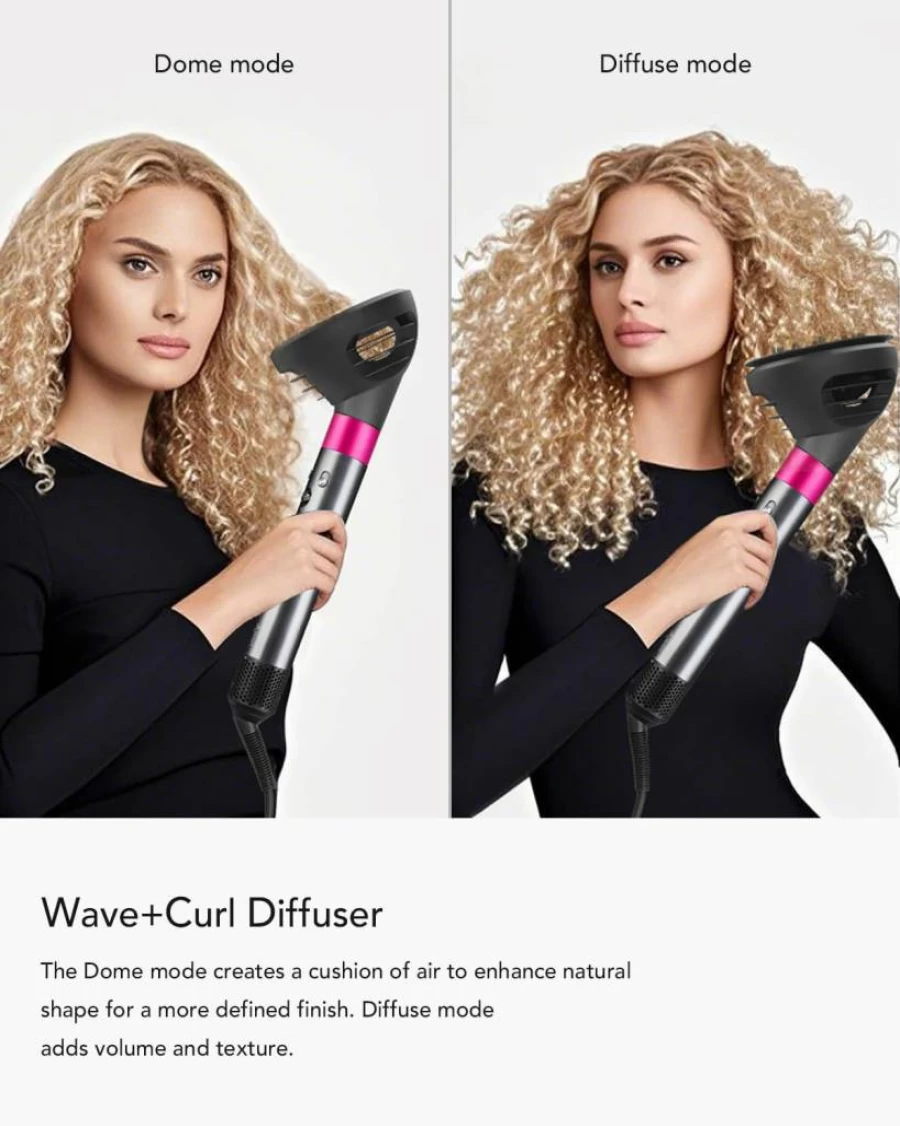 TOSAGE Upgraded Wave & Curl Diffuser Attachment for Dyson Airwrap HS01/HS05/HS08 - Enhances Wavy, Curly & Coily Hair Styling