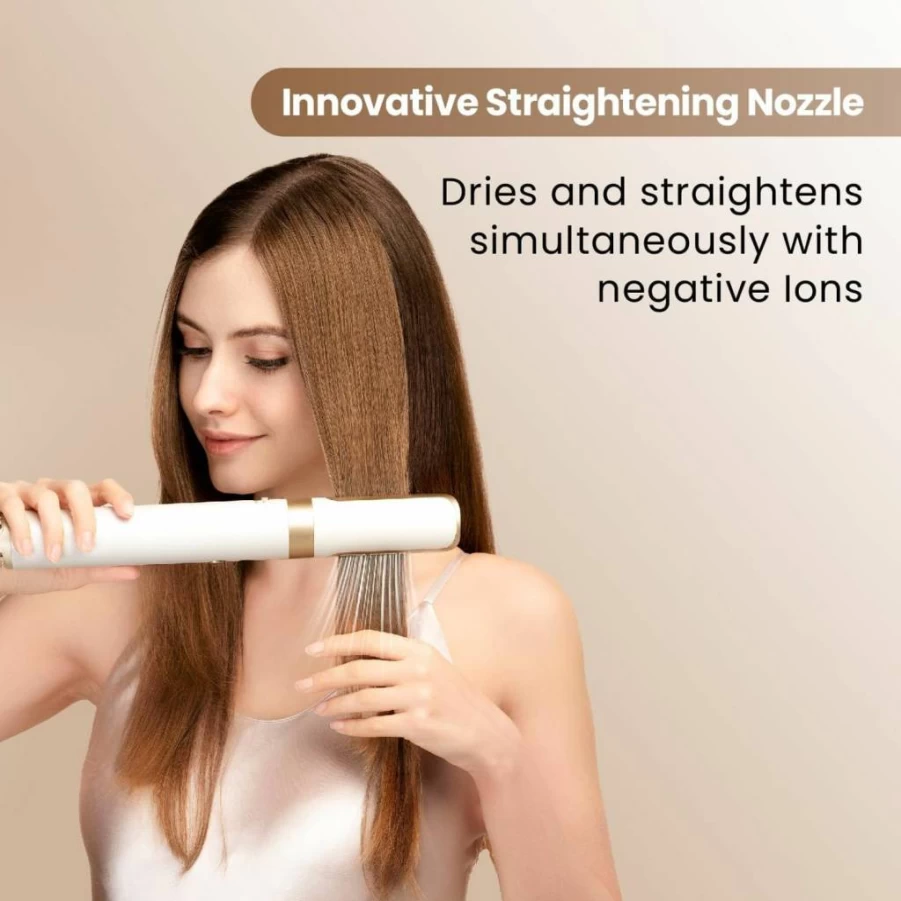GlamUp 6-in-1 Hot Air Styler & Hair Dryer - Fast Drying, Heat Protect, Auto Curling, Salon Styling System for Damage-Free Hair