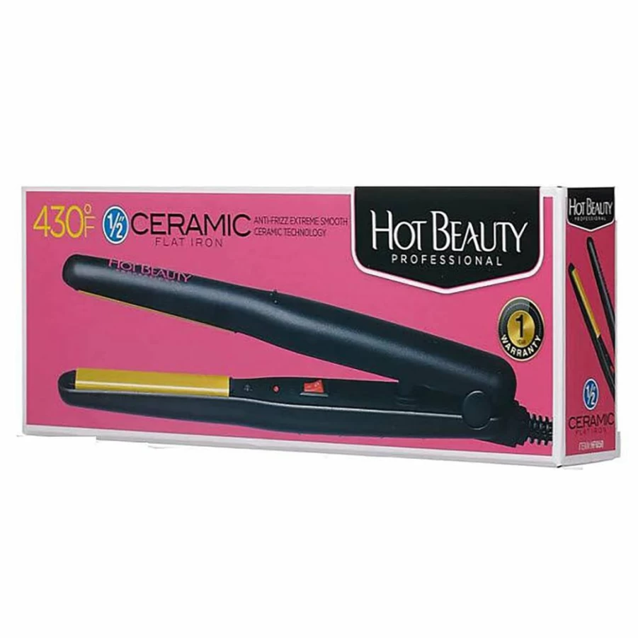 EO Professional 1/2 Inch Ceramic Flat Iron for Hair Styling - Hot Beauty Kiss Hair Straightener 1 EA