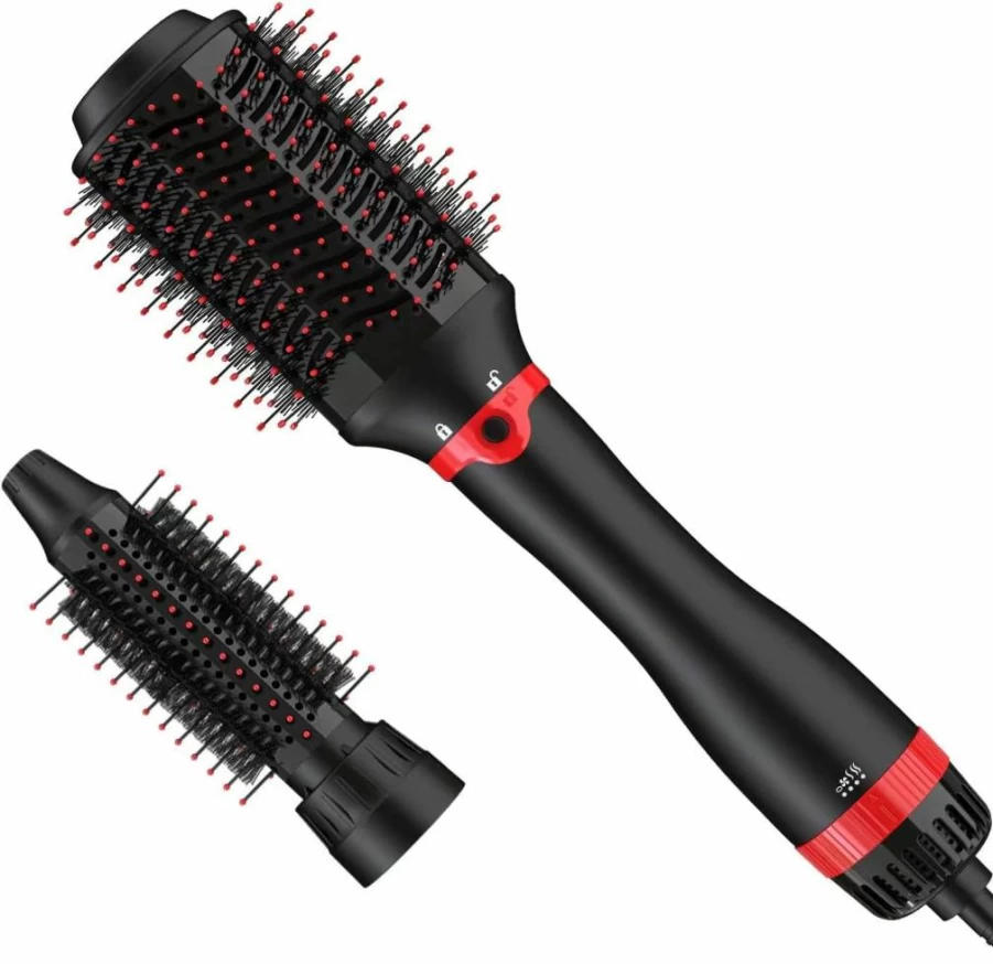4 IN LOVE Hair Blow Dryer Brush & Styler Kit - 3 Interchangeable Hot Air Barrels for Volumizing, Salon Results, Replacement Parts Available