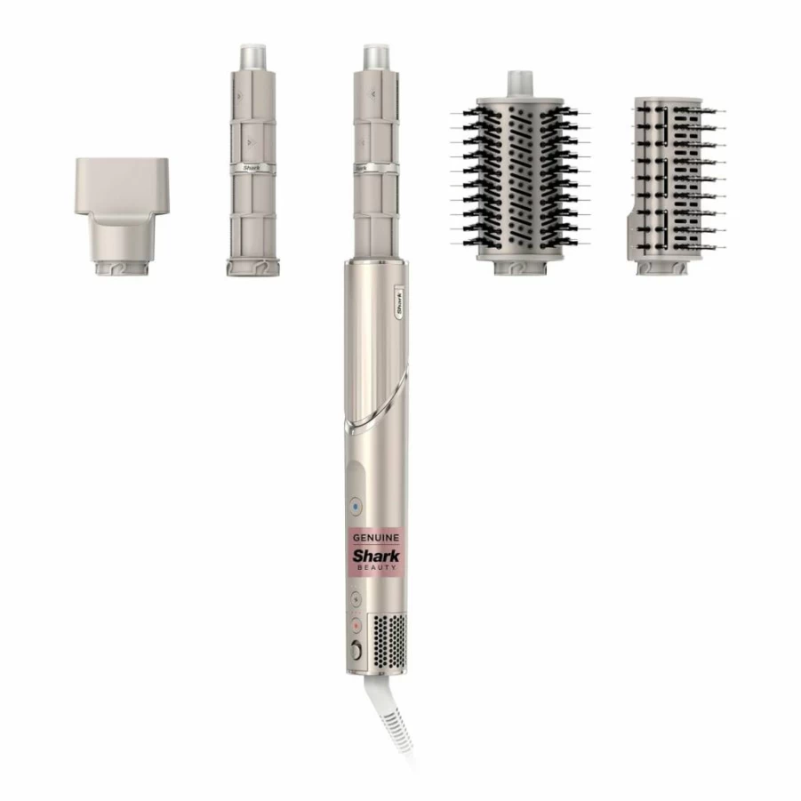 Shark FlexStyle HD430 Air Styling & Drying System Renewed - Hair Dryer Brush with Auto-Wrap Curlers, Paddle & Oval Brushes, Concentrator Attachment - Stone (Refurbished)