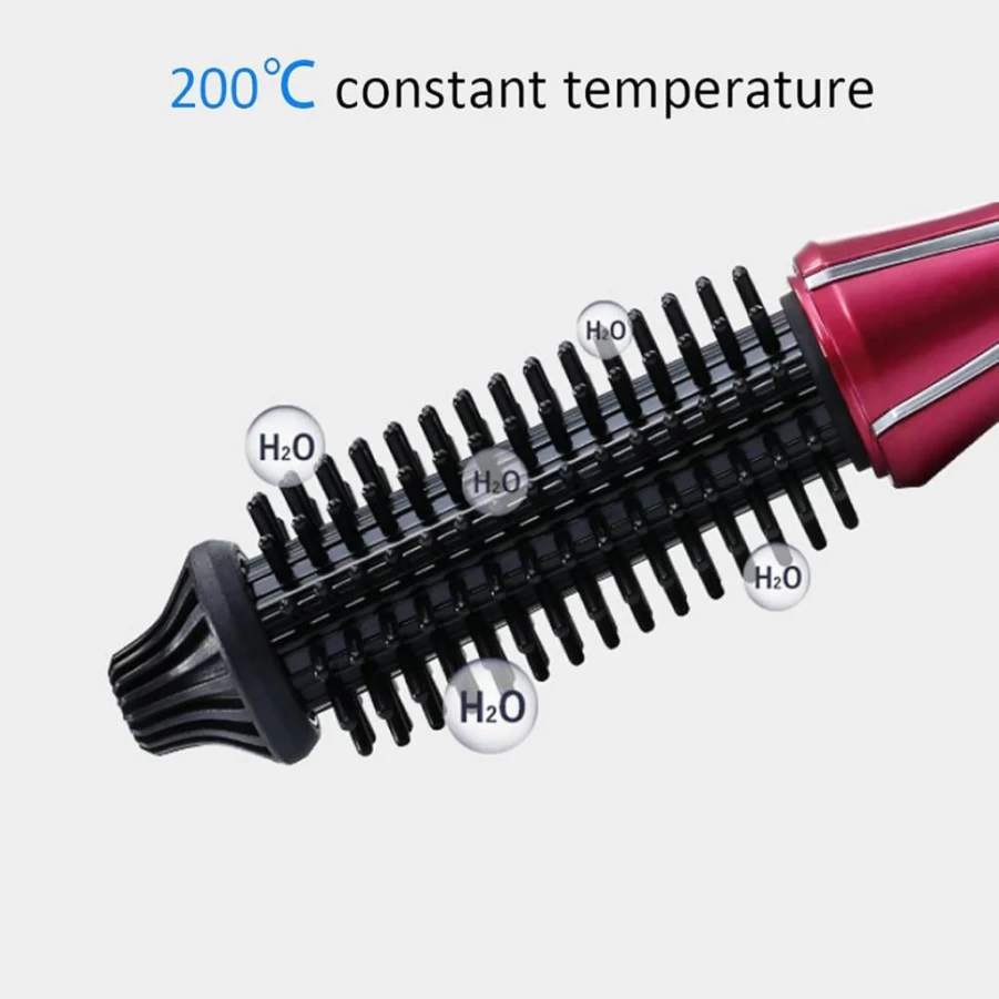 Ejoyous Folding Electric Hair Curler - Ceramic Coated Curling Wand & Hot Comb Brush for Home & Salon, Portable Styler (US Market)