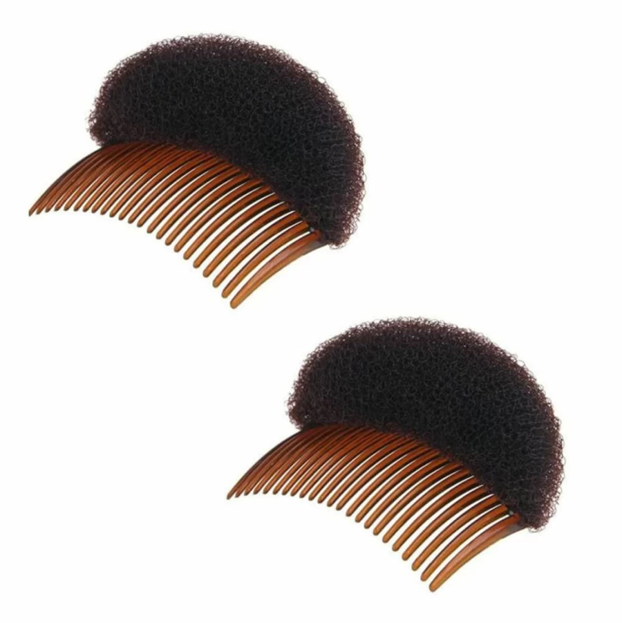 QUUPY 2Pcs Beehive Hair Styler Insert - Volumizing Hair Comb for Women, Bump It Up Hair Base Styling Tool, Lift & Volume Accessories (Beige)