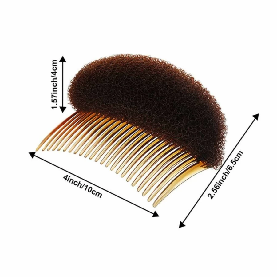 QUUPY 2Pcs Beehive Hair Styler Insert - Volumizing Hair Comb for Women, Bump It Up Hair Base Styling Tool, Lift & Volume Accessories (Beige)