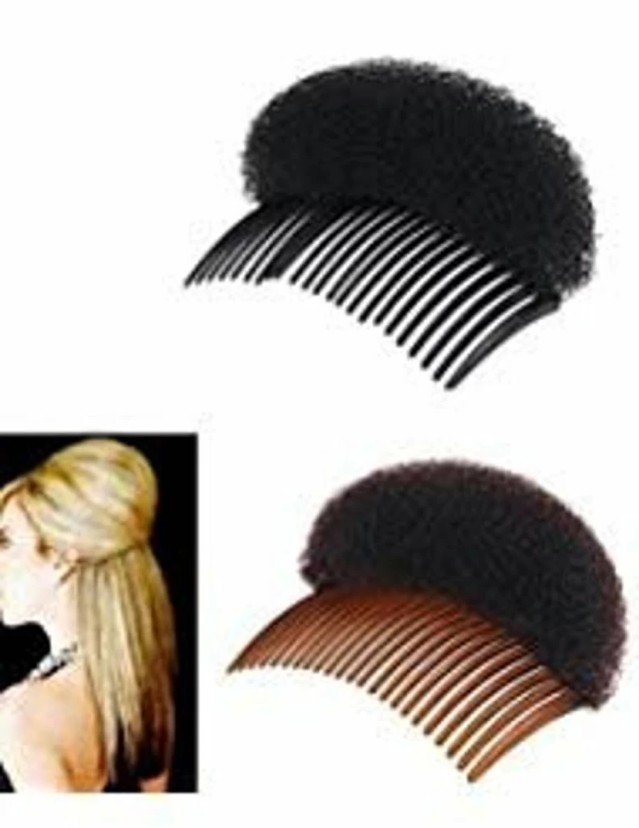 Luzen 2-Pack Hair Volume Styling Clip Set (1 Black + 1 Brown) - Bump It Up Braid Insert Tool with Comb for Women, Party Hair Accessories
