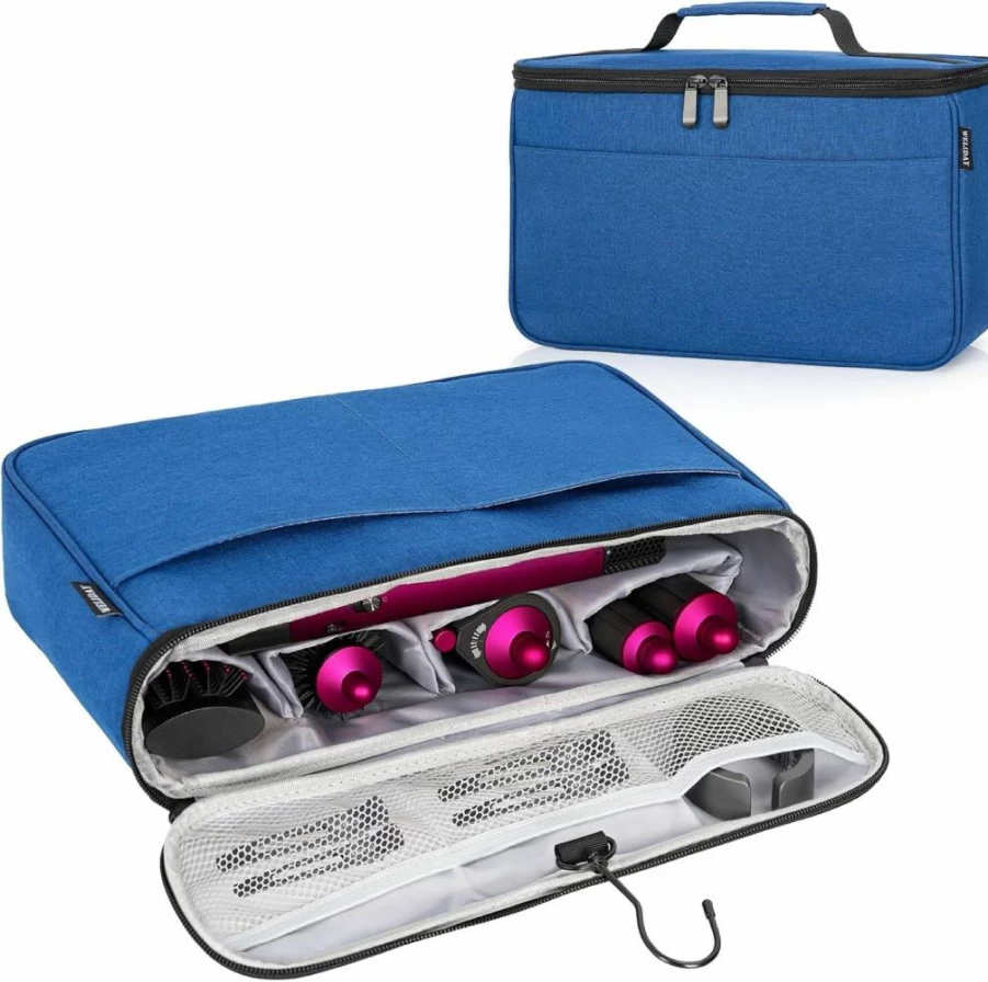 WELIDAY Portable Travel Organizer Bag for Dyson Airwrap Styler & Accessories - Multi-Pocket Hair Tool Storage Case