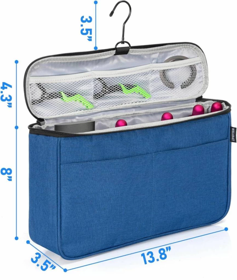 WELIDAY Portable Travel Organizer Bag for Dyson Airwrap Styler & Accessories - Multi-Pocket Hair Tool Storage Case