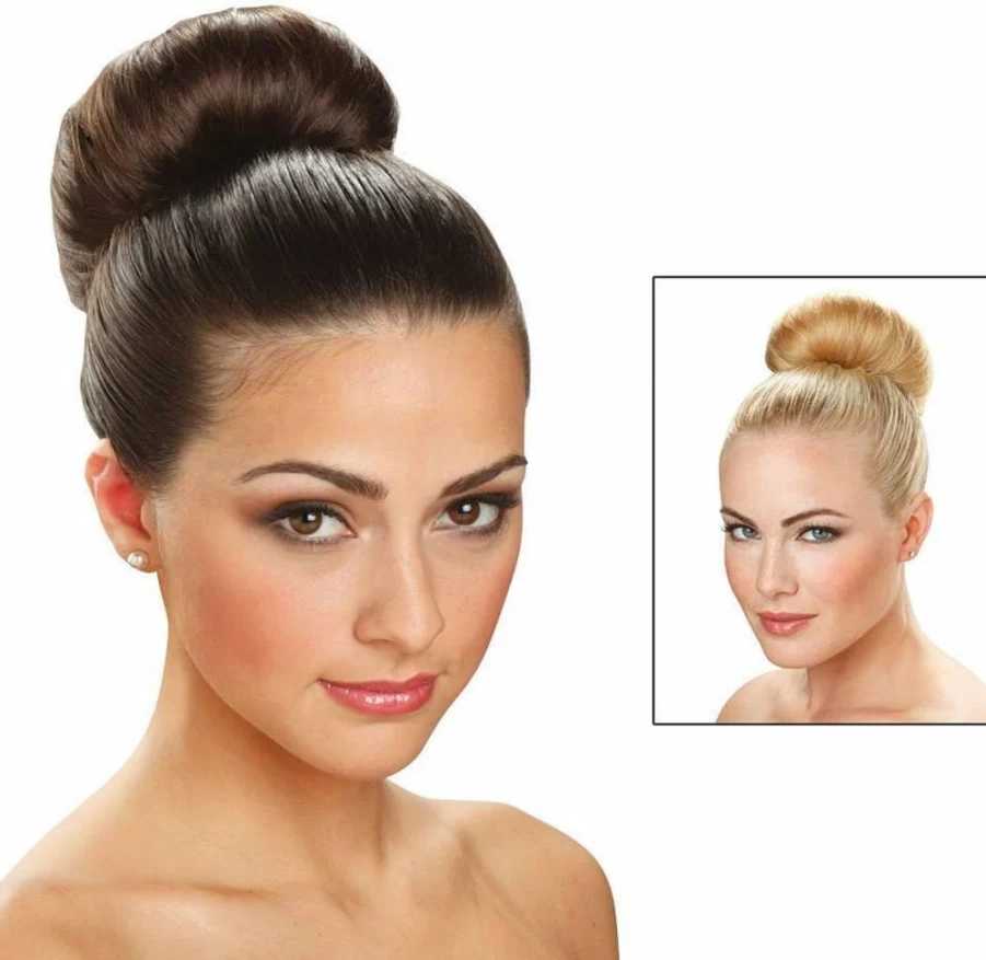 AnHua 2-Pack Extra Large Donut Bun Maker for Hair Styling - 10cm Beige Hair Roller, Updo Shaper, Styling Tool for Easy DIY Buns