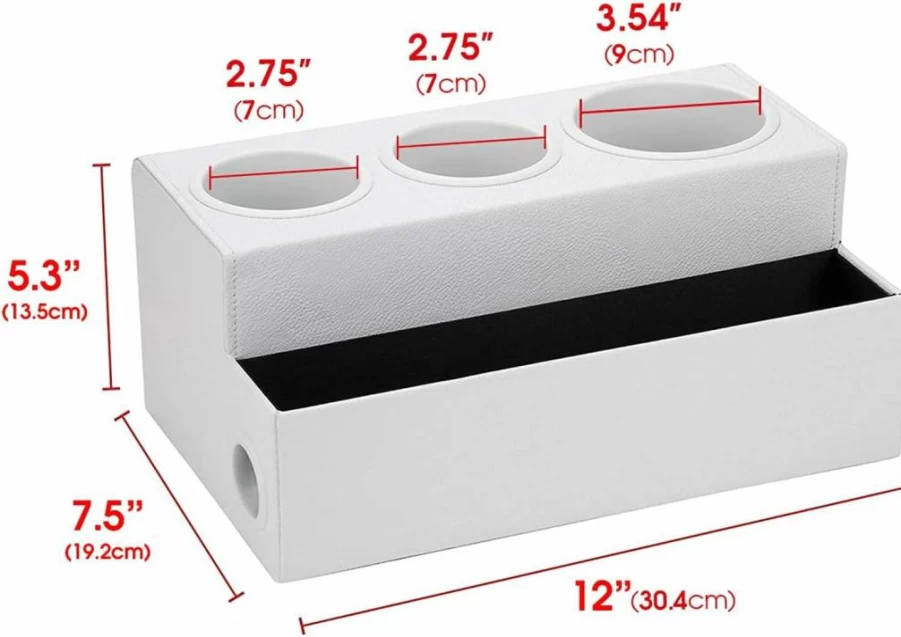 J JACKCUBE DESIGN Hair Dryer Holder - White Bathroom Countertop Organizer with 3 Holes for Styling Tools & Accessories Storage | Model MK154D
