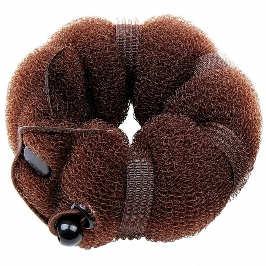 GoldRose Hair Bun Maker Set - 2 Piece Magic Styler Twist Ring, Donut Chignon Bun Shaper for Women, Small & Large Brown Hair Curler Accessories