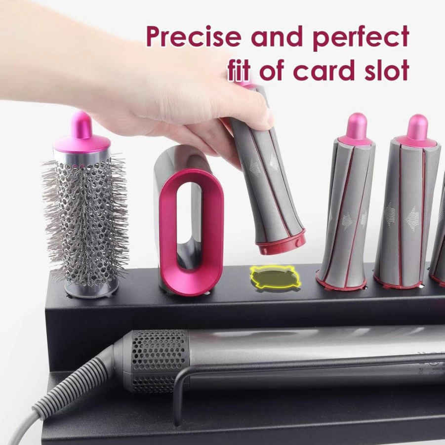 DALUOBO Wall Mounted Dyson Airwrap Holder - Storage Stand Organizer for Hair Styler Tools & Accessories, Bathroom Shelf Rack for Curling Iron Attachments