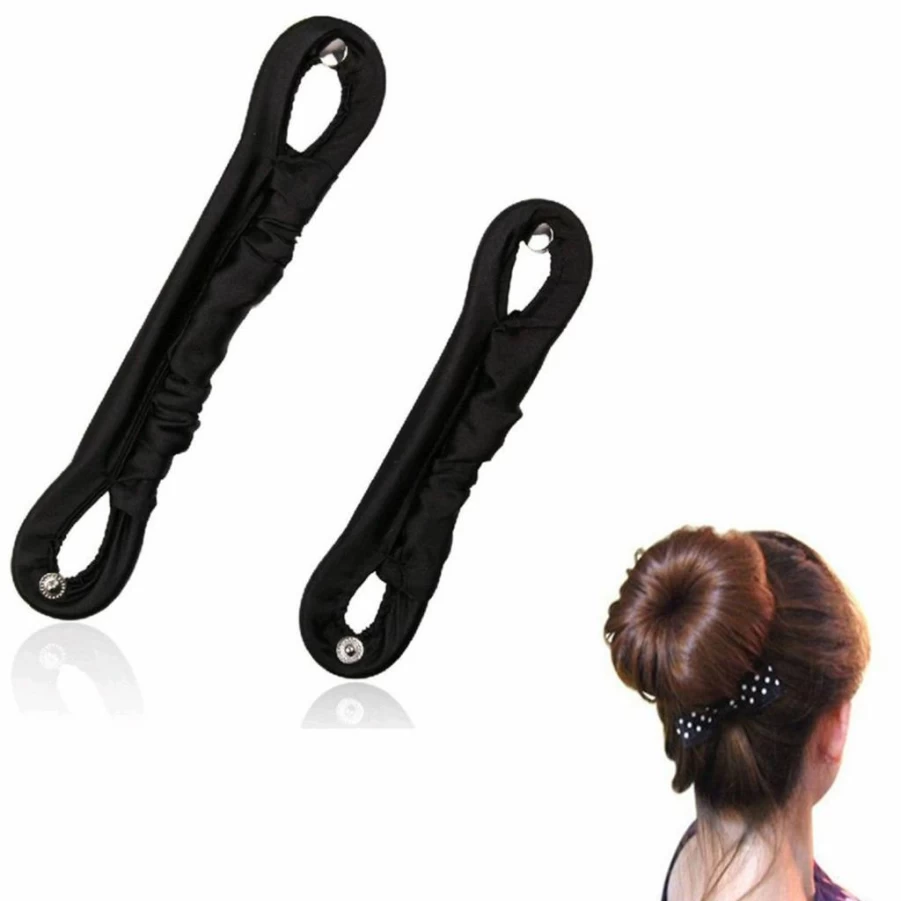 A.H Anhua Magic Silk Hair Donut Bun Maker - Wire Styler, Roll Updo Clip, Curler Accessories for Women (Large + Small)