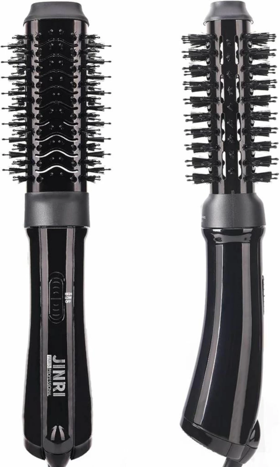 JINRI 3-in-1 Ionic Ceramic Hair Brush: Straighten, Curl & Volumize with Hot Air Styler for All Hair Types
